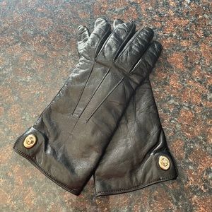 Coach Turnlock Leather Gloves